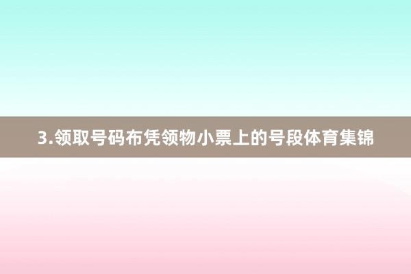 3.领取号码布凭领物小票上的号段体育集锦