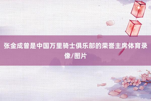 张金成曾是中国万里骑士俱乐部的荣誉主席体育录像/图片