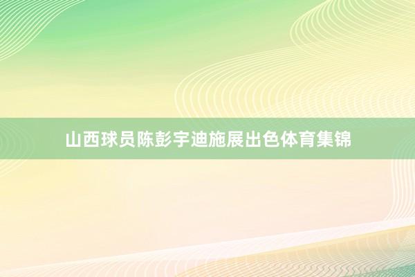 山西球员陈彭宇迪施展出色体育集锦