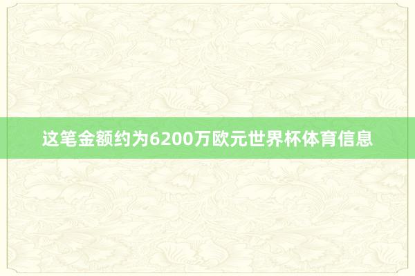 这笔金额约为6200万欧元世界杯体育信息