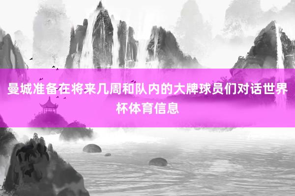 曼城准备在将来几周和队内的大牌球员们对话世界杯体育信息