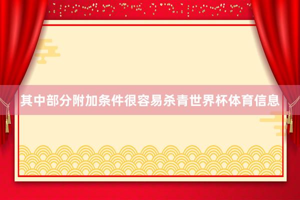 其中部分附加条件很容易杀青世界杯体育信息