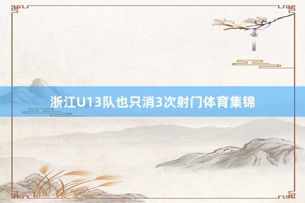 浙江U13队也只消3次射门体育集锦