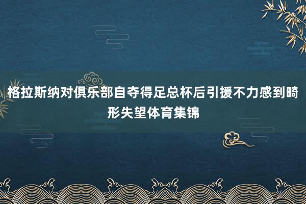 格拉斯纳对俱乐部自夺得足总杯后引援不力感到畸形失望体育集锦