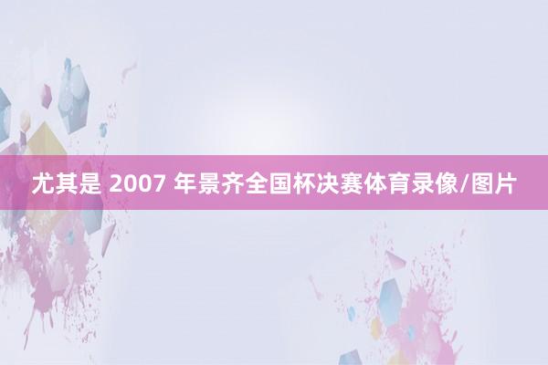 尤其是 2007 年景齐全国杯决赛体育录像/图片