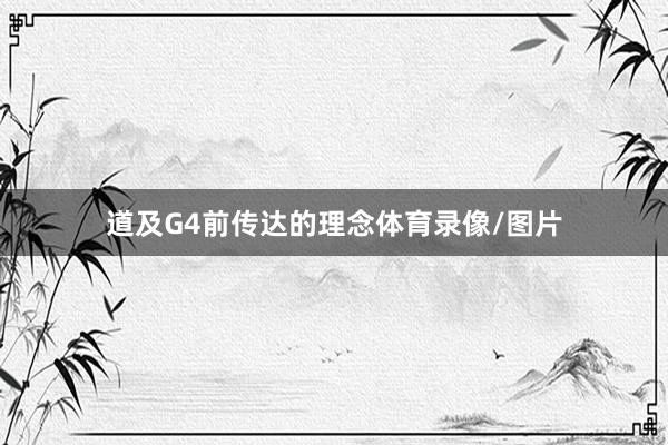 道及G4前传达的理念体育录像/图片